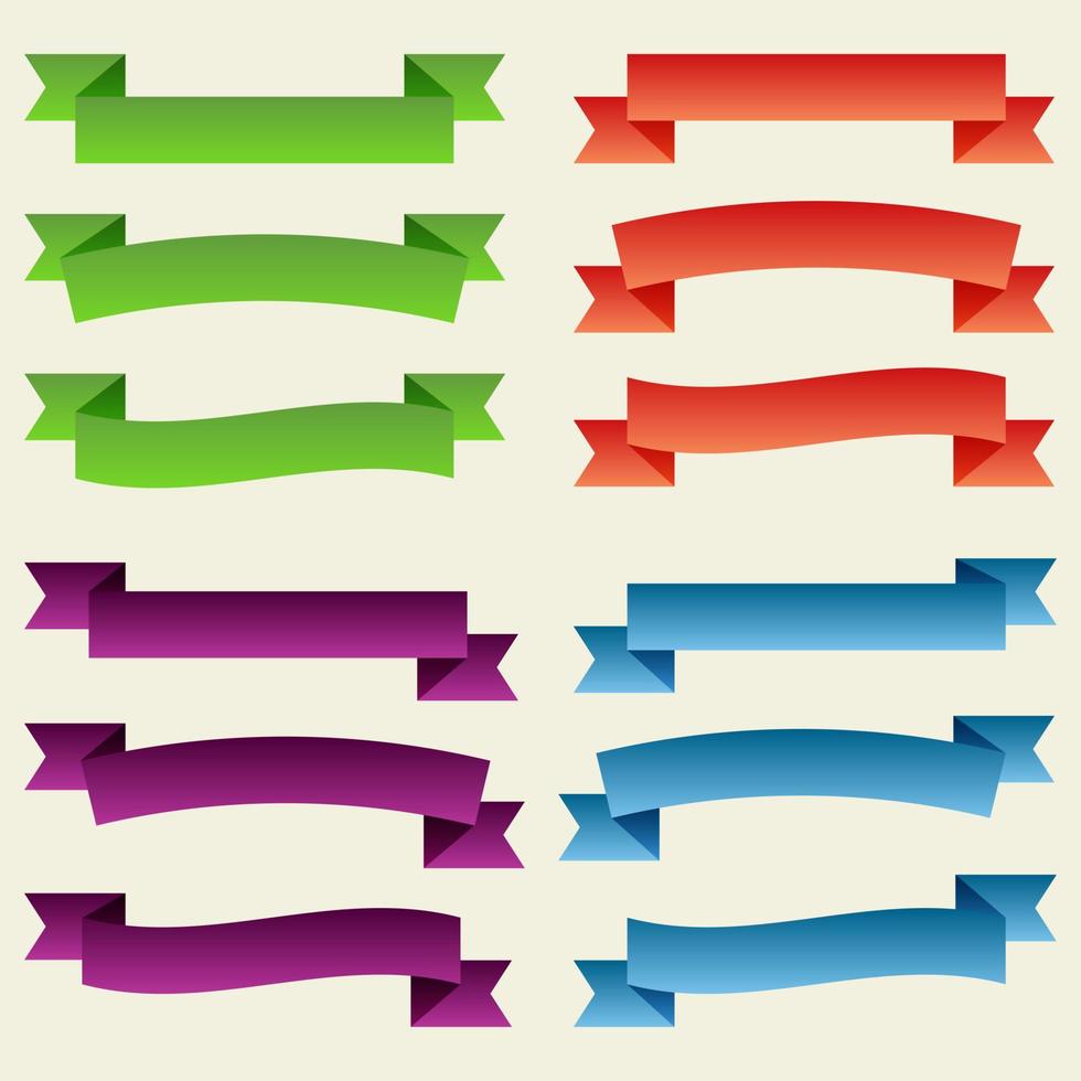 uppsättning av färgrik tömma band och banderoller. redo för din text eller design. isolerat vektor illustration.