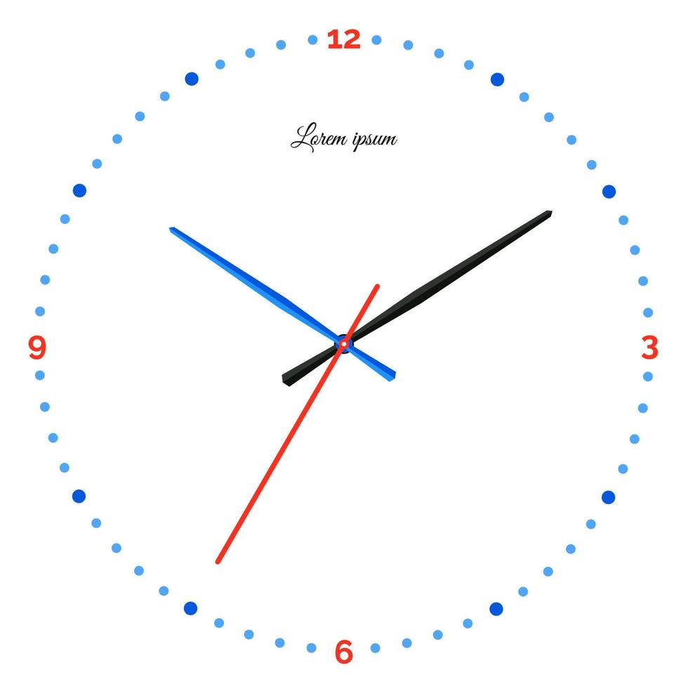 vektorillustration der mechanischen uhr. Ziffernblatt auf weißem Hintergrund. vektor