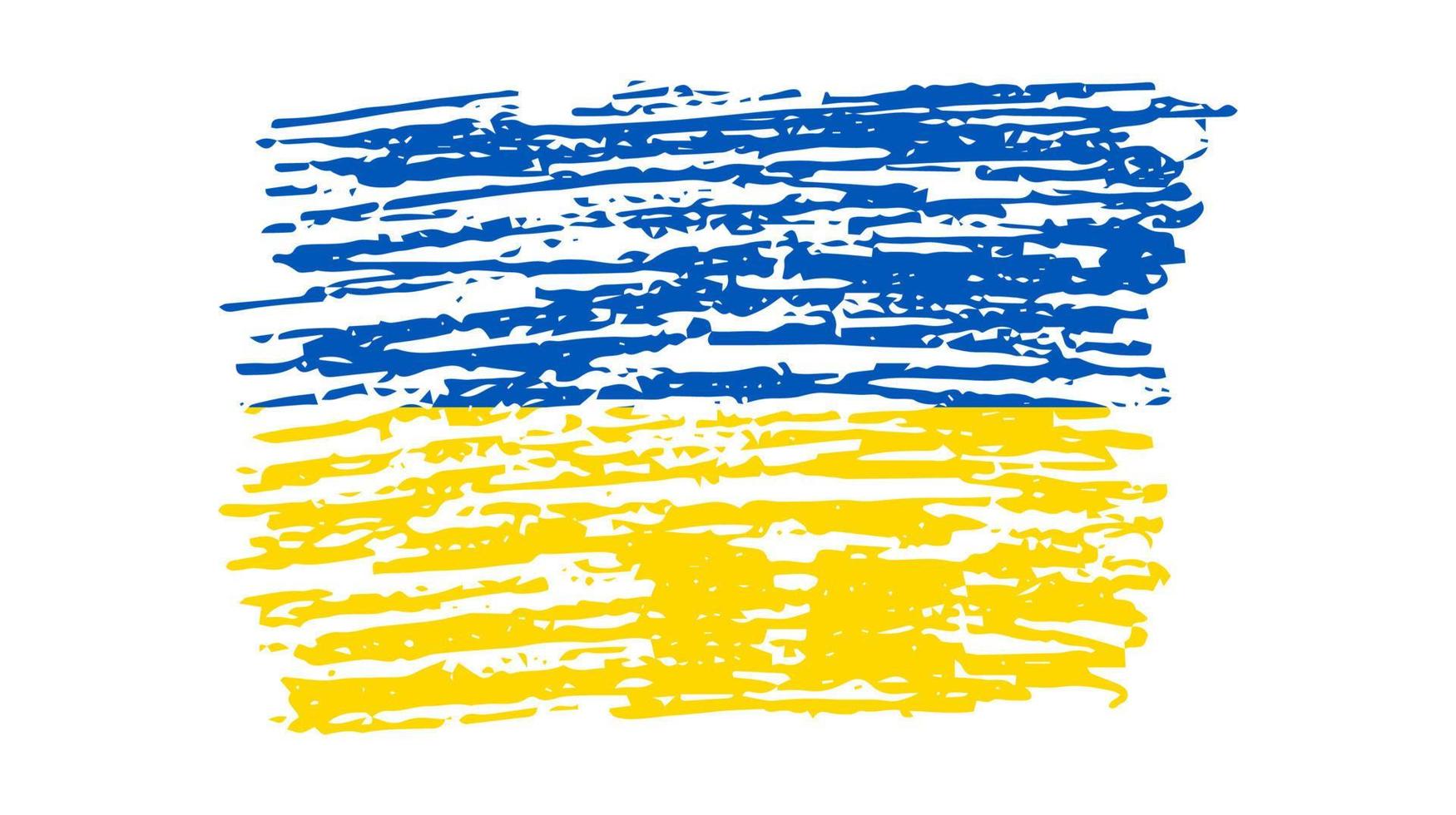 ukrainische Nationalflagge im Grunge-Stil. gezeichnet von Stift Flagge der Ukraine. Vektor-Illustration vektor