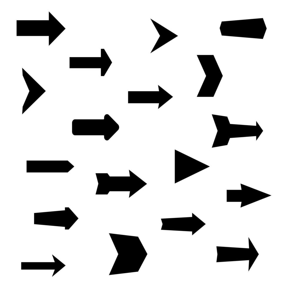 uppsättning av svart olika pilar. vektor illustration