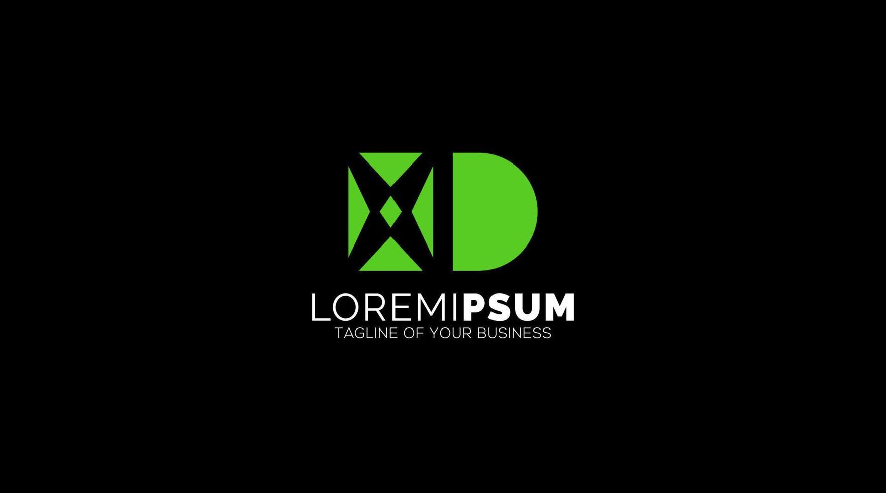 modern xd brev logotyp design ikon symbol vektor mall