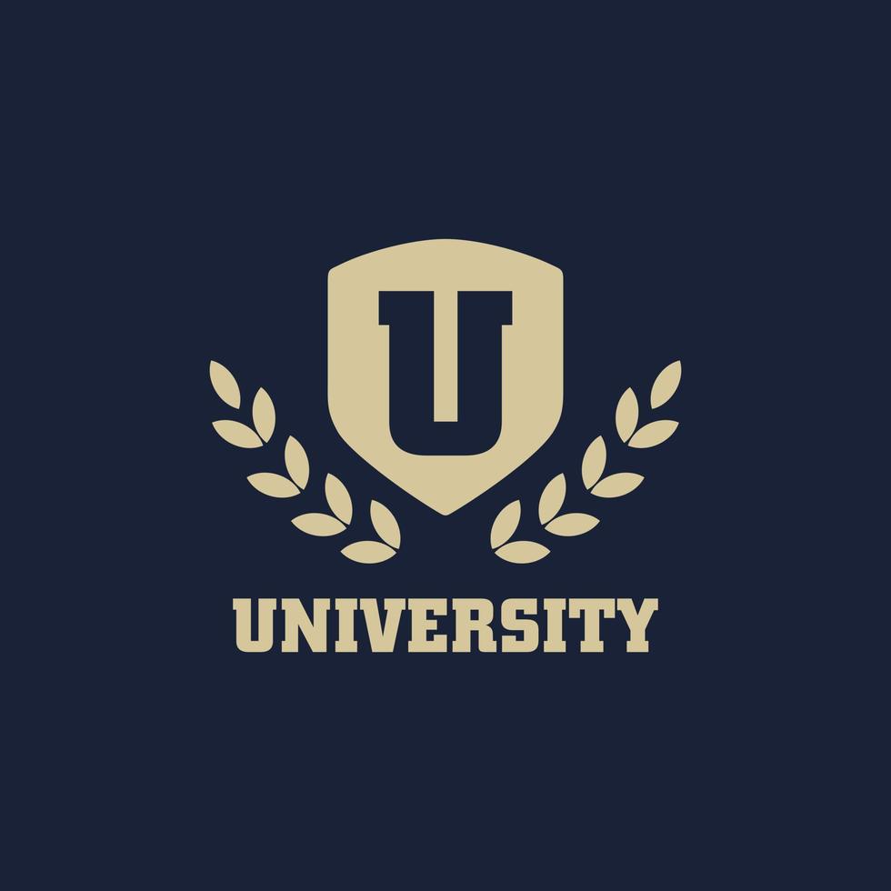 första brev u universitet logotyp vektor