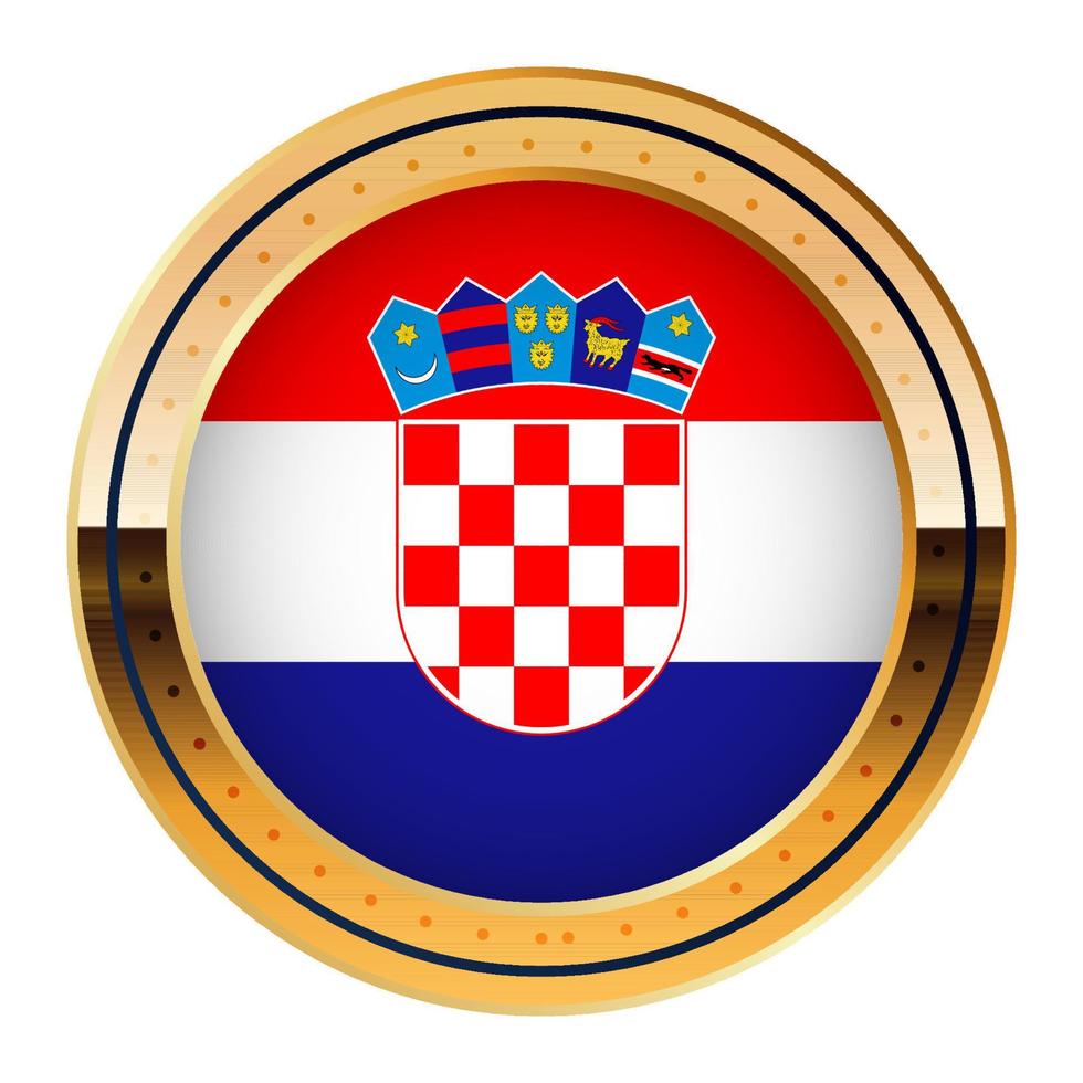 kroatien-flaggenemblem, goldmedaillenmodell, weltcup-flagge, unteres drittel-symbol vektor