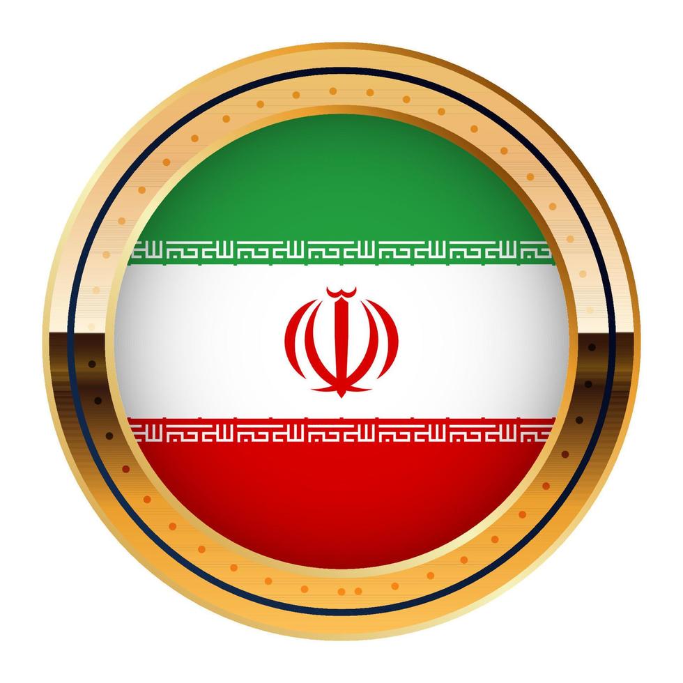 iranisches Flaggenemblem, Goldmedaillenmodell, WM-Flagge, unteres Drittel-Symbol vektor