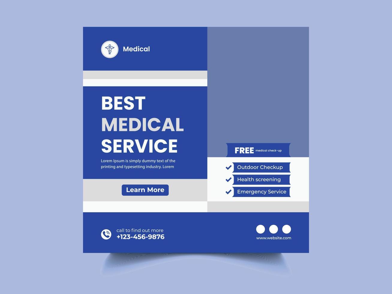 bester medizinischer service social media post design vektor