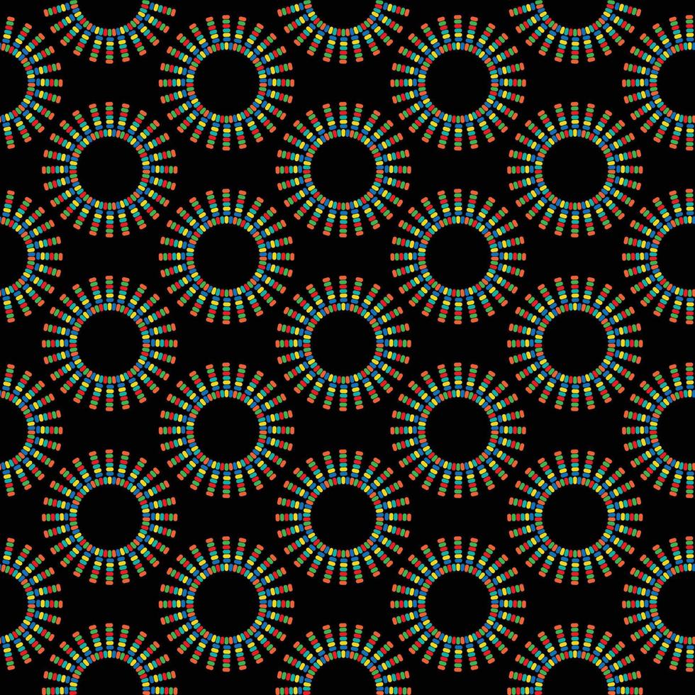 beaded abstrakt geometrisk cirklar vektor mönster på svart bakgrund