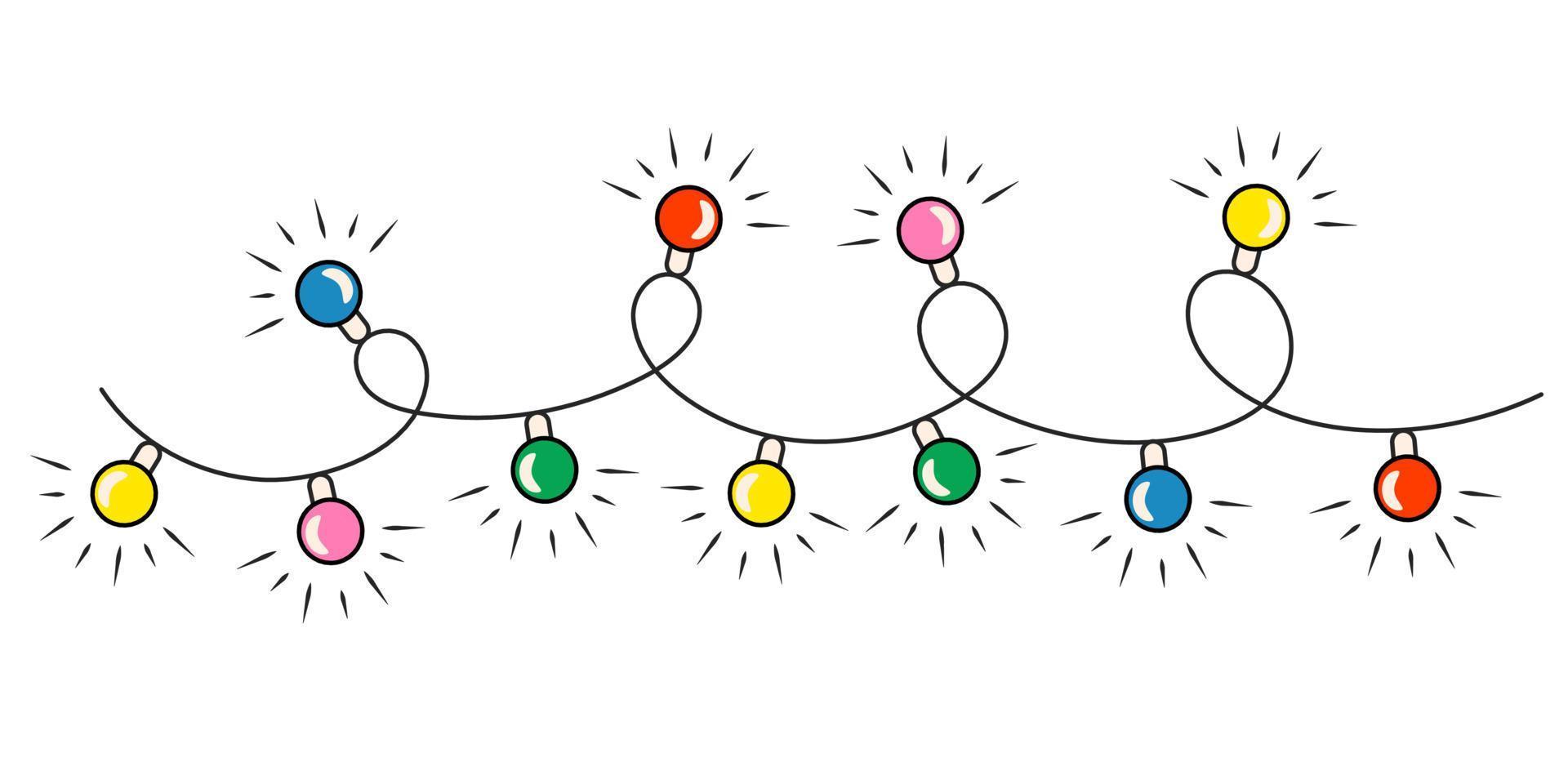 festliches dekoratives Element der bunten Lichter im Retrostil vektor