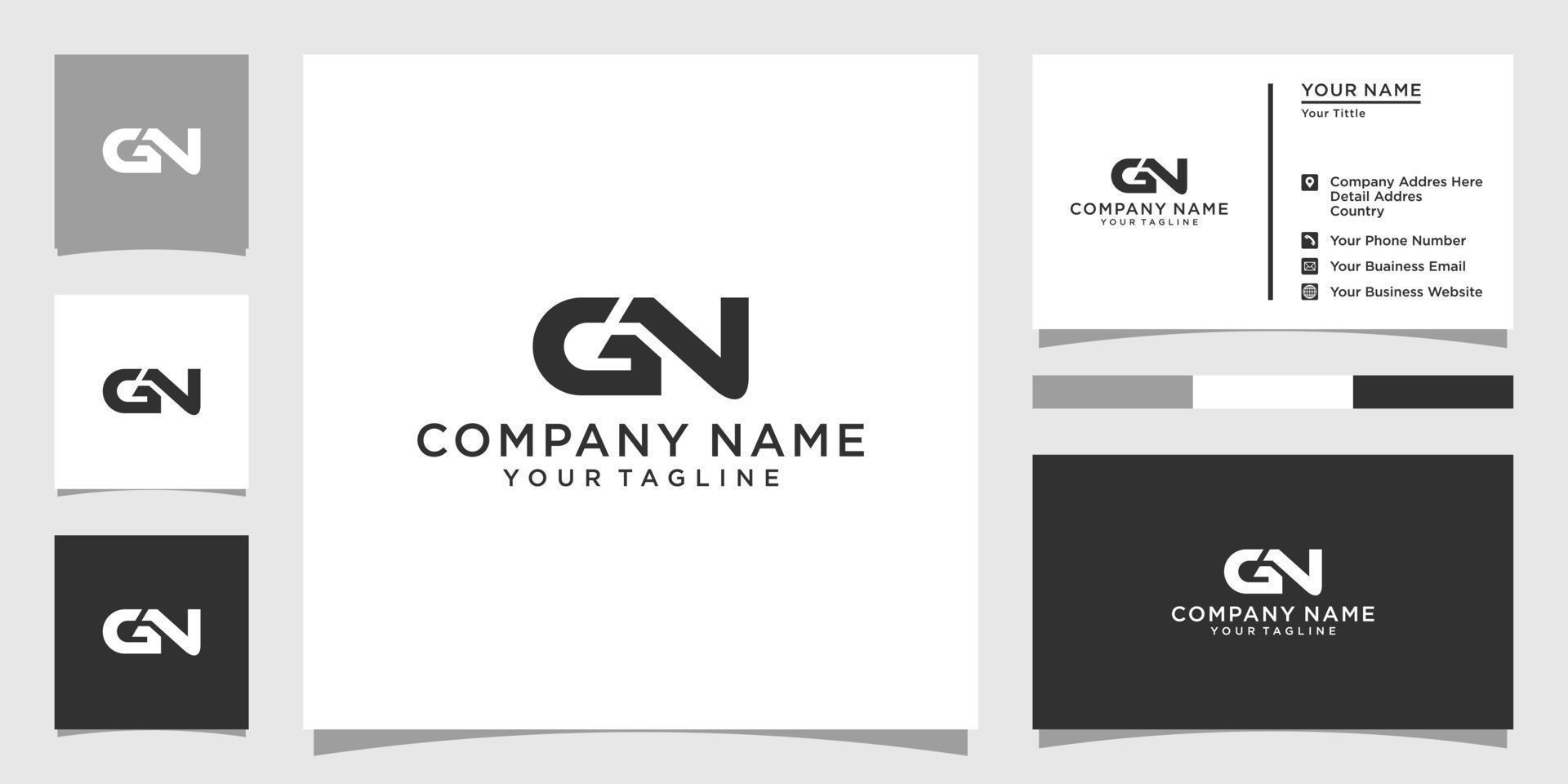 första brev gn eller ng logotyp design mall. vektor