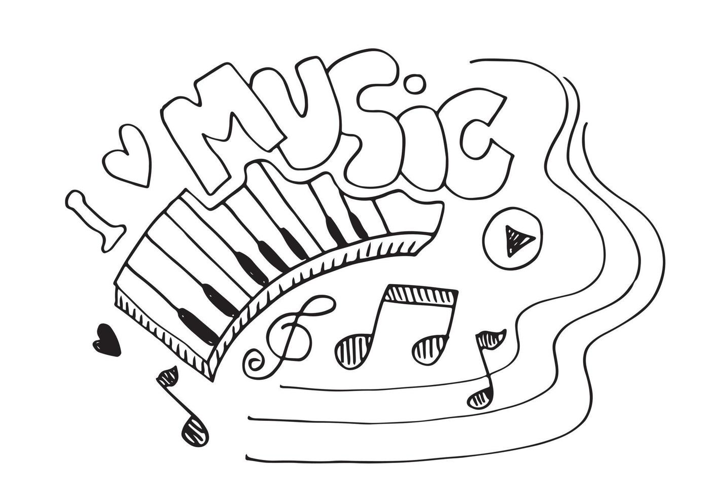 musik hintergrund handgezeichnete musikset illustration. Illustrationen von Musikbildern, Designkonzept. vektor