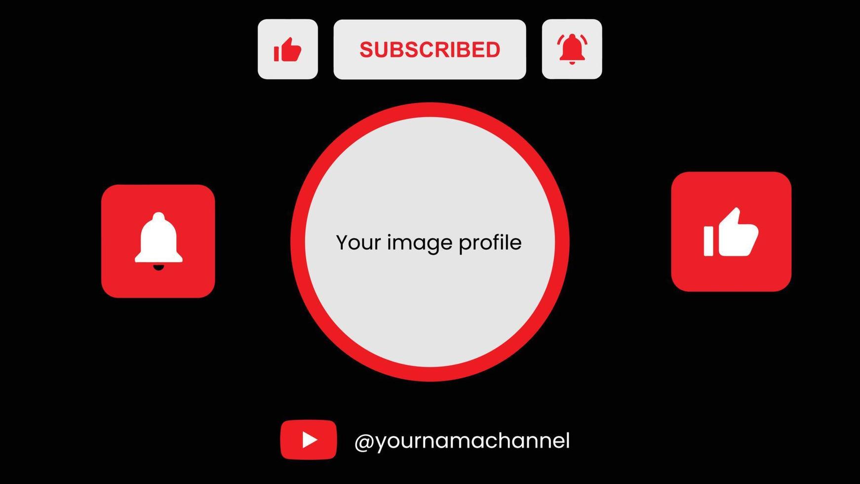 YouTube-Logo und Benner, mit Abo-Symbol und Like-Symbol vektor