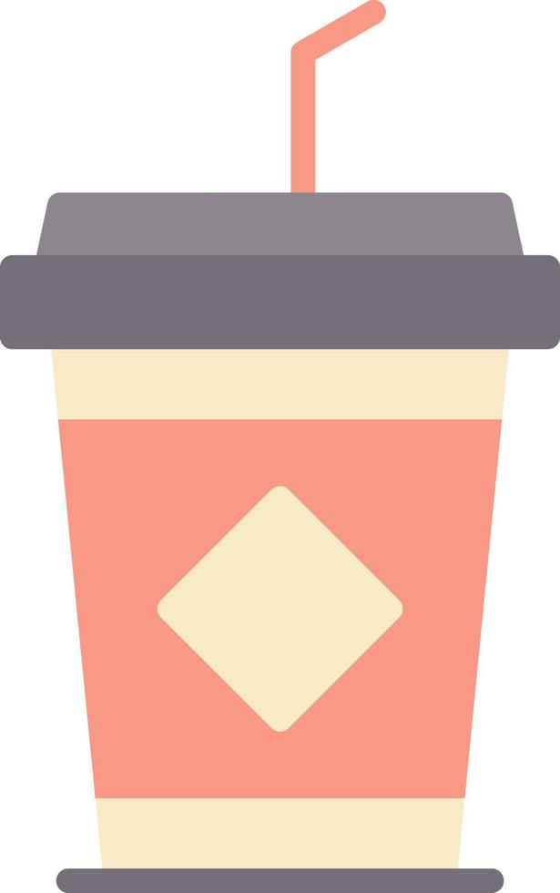 flaches Symbol für Eiskaffee vektor
