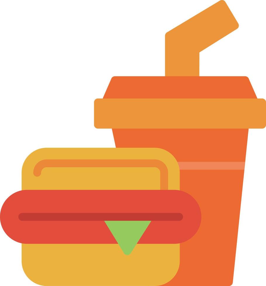 Fast-Food-Flachsymbol vektor