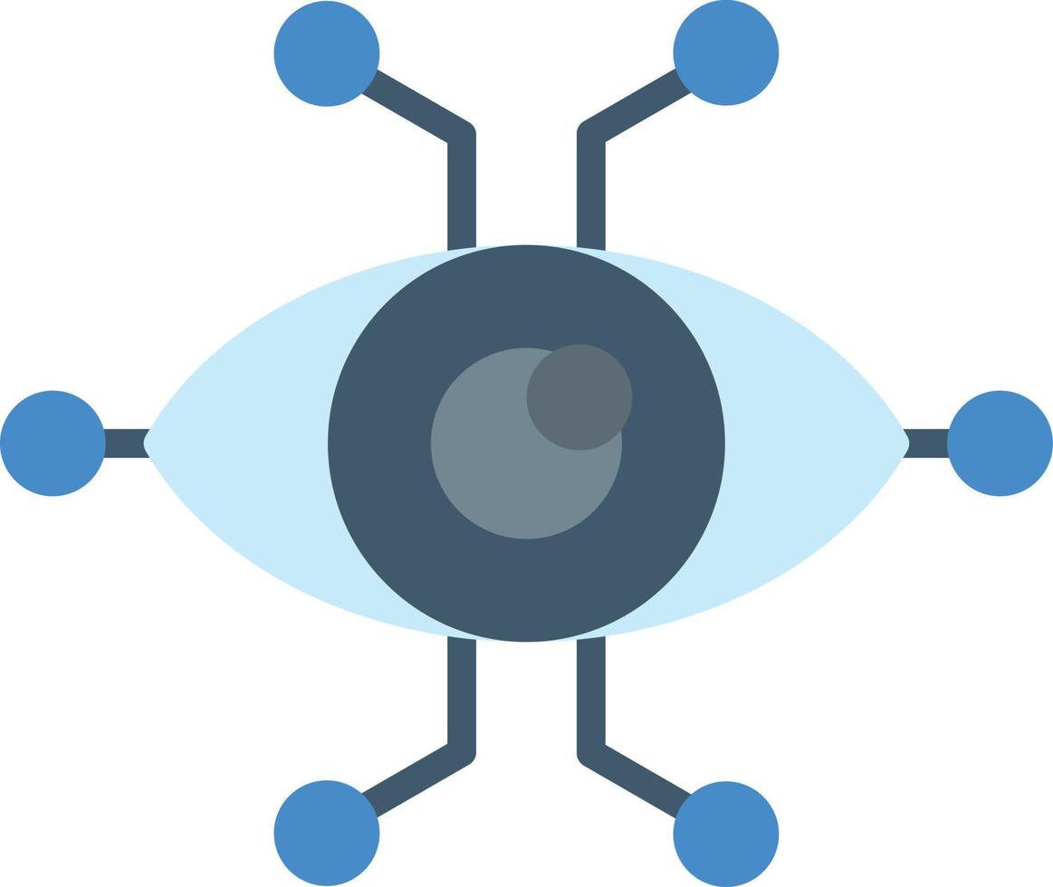 Flaches Symbol für das Cyber-Auge vektor