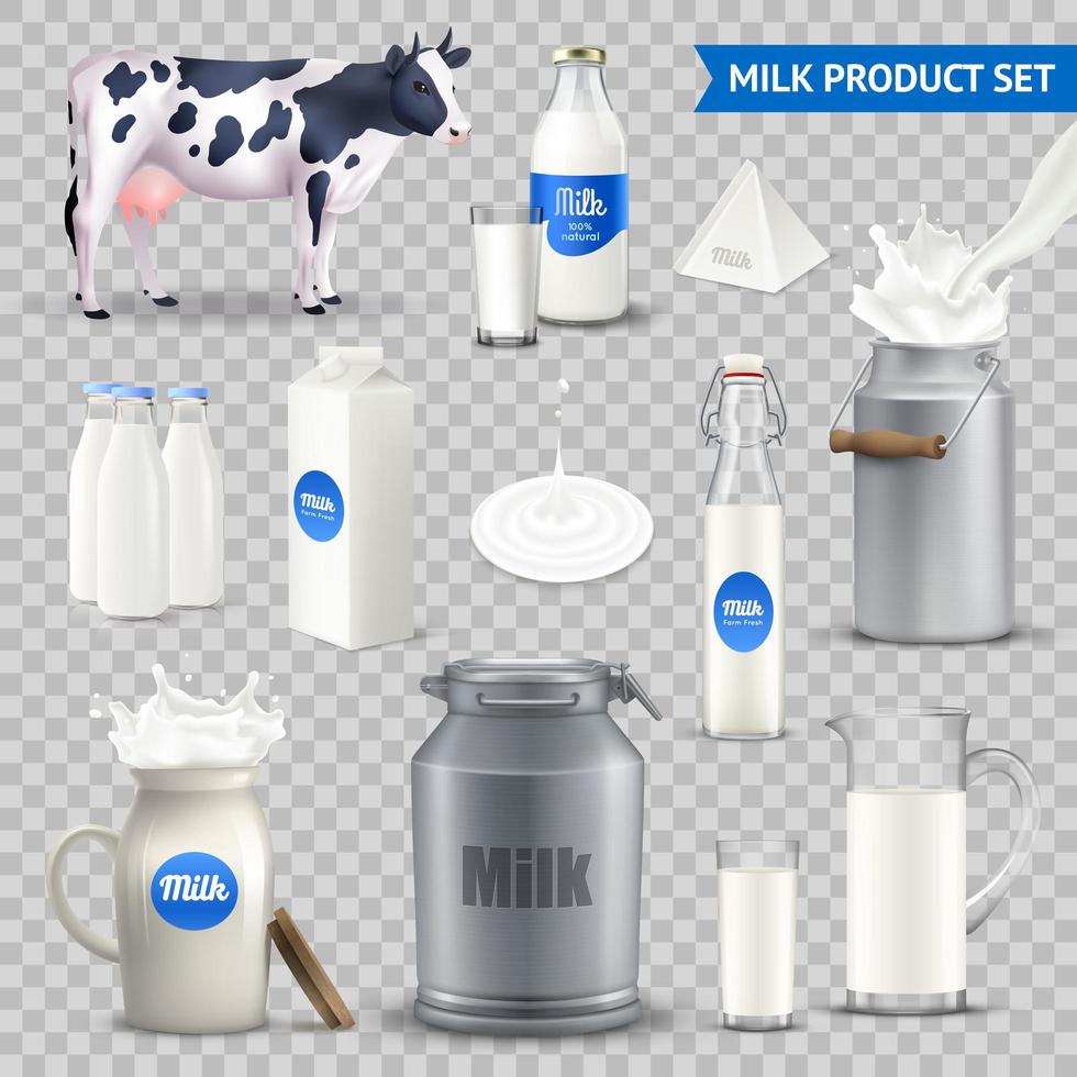 uppsättning mjölkprodukter vektor