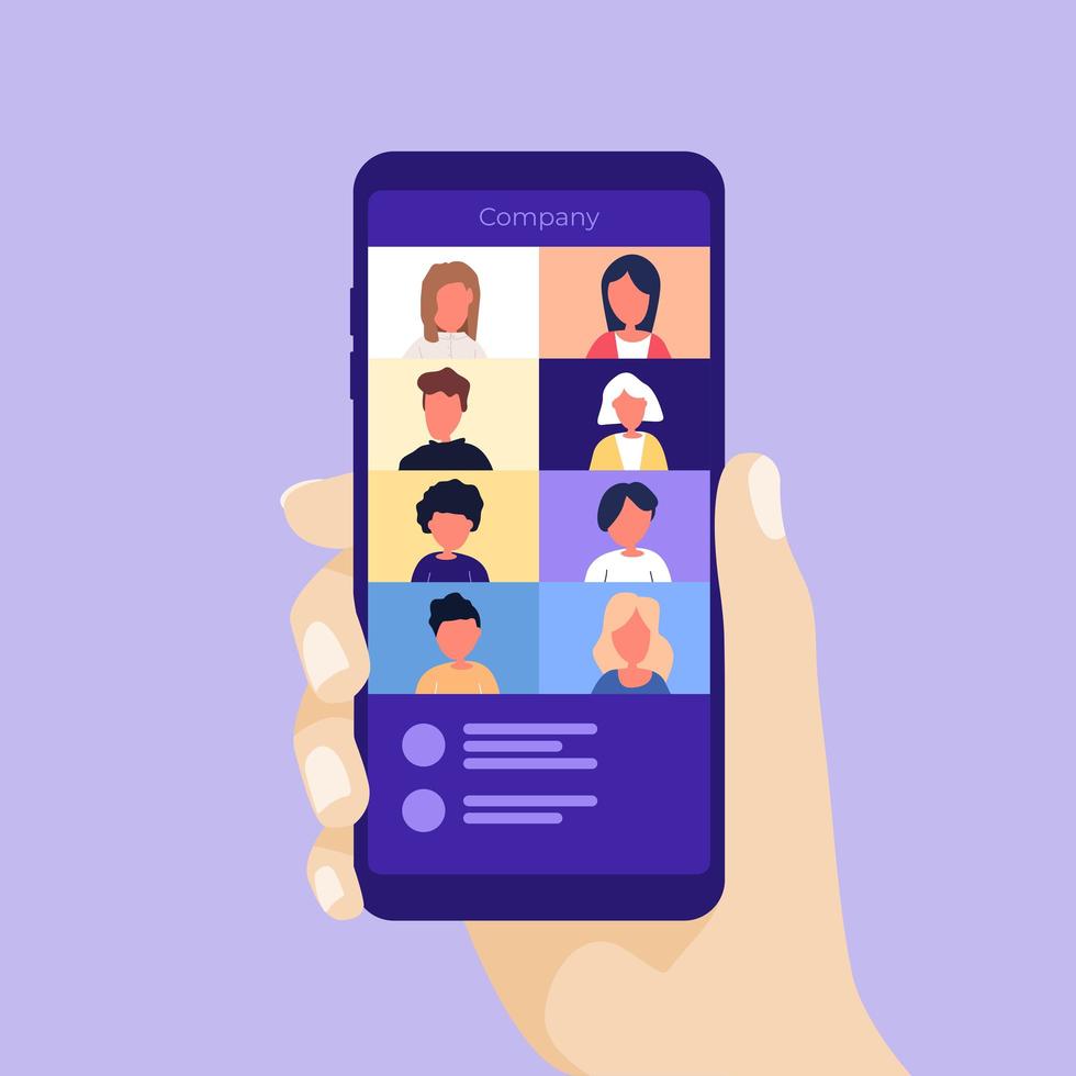 Firmensitzung per Videokonferenz vektor