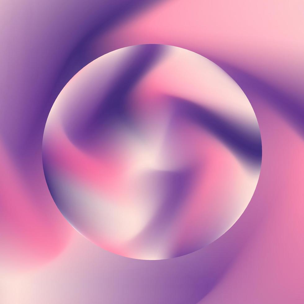 abstrakter kreis mit weichem farbverlauf, bunt mit lila-rosa pfirsichfarbe. vektor
