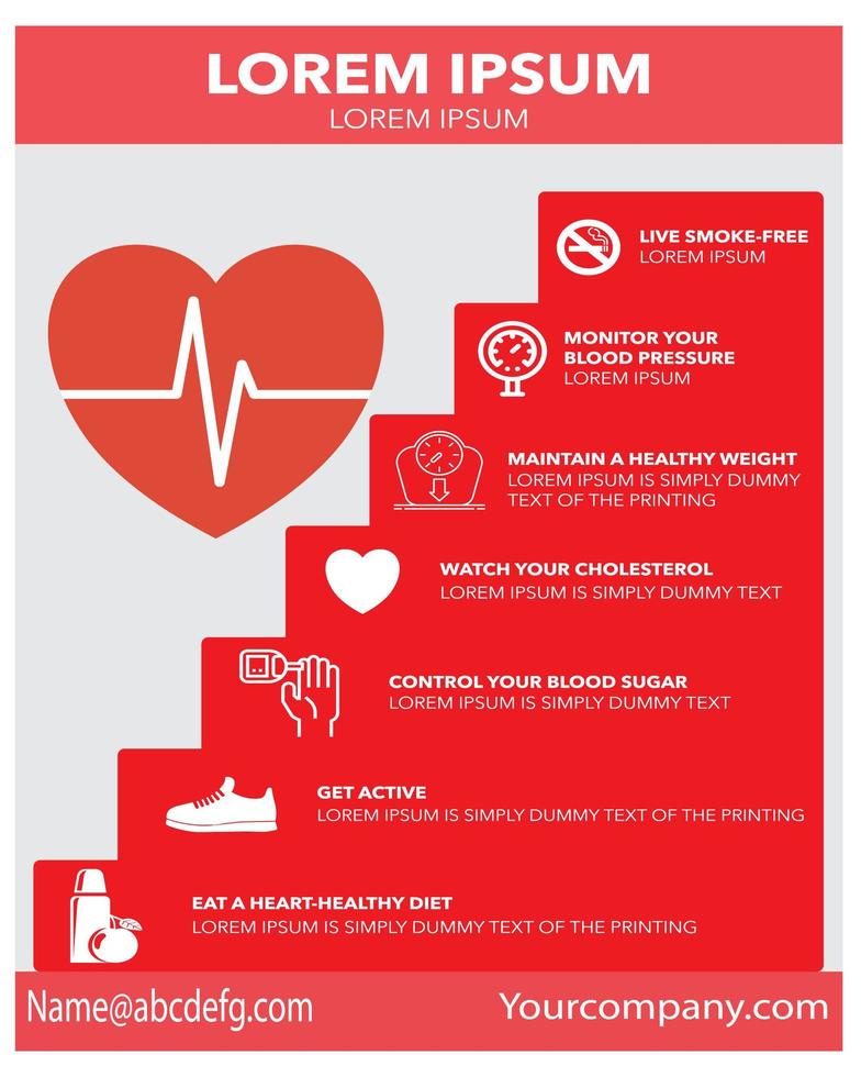 Flyer zur medizinischen Geschäftsförderung im Bereich Herzgesundheit vektor