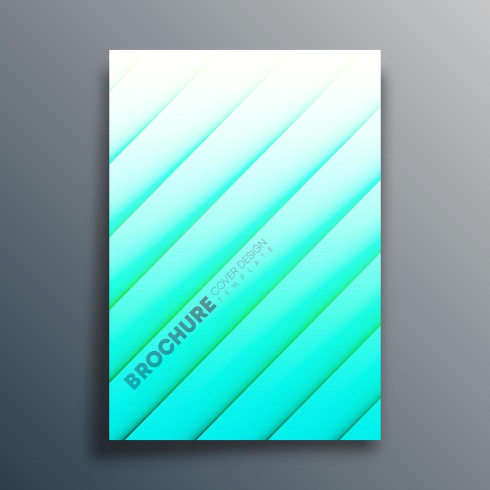 Cyan Gradient Cover Schablone mit diagonalen Linien vektor