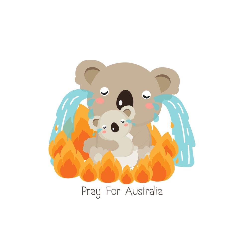 bete für australien cartoon design vektor