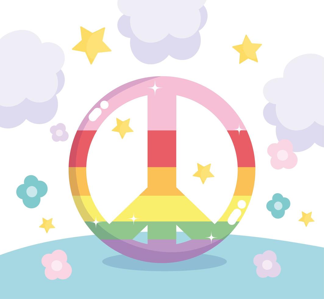 Regenbogen lgbt Friedenszeichen vektor