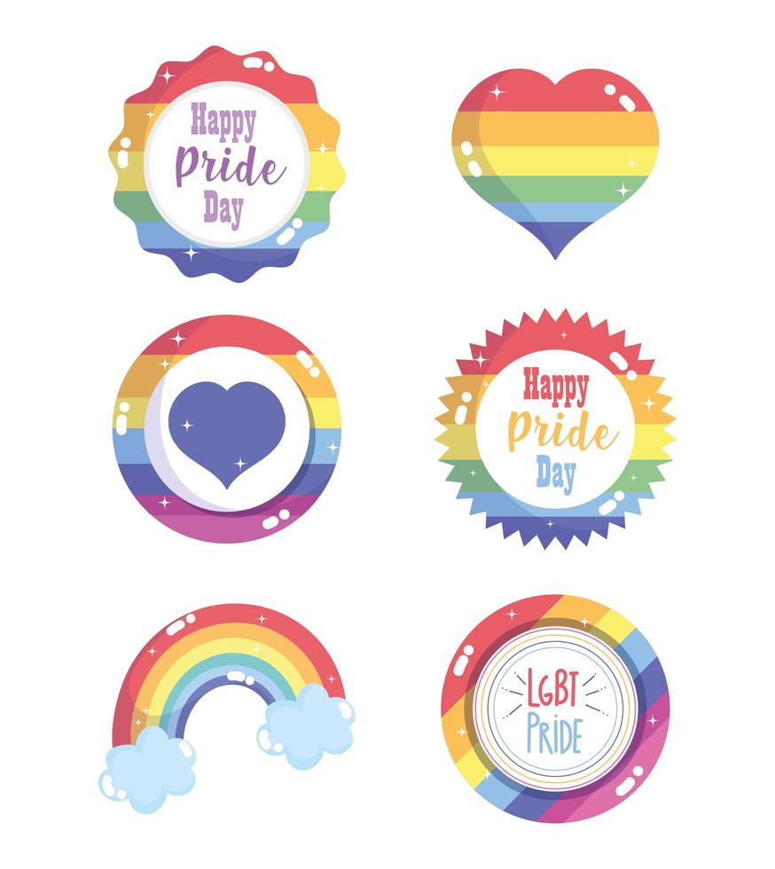 Happy Pride Day Icon Set vektor