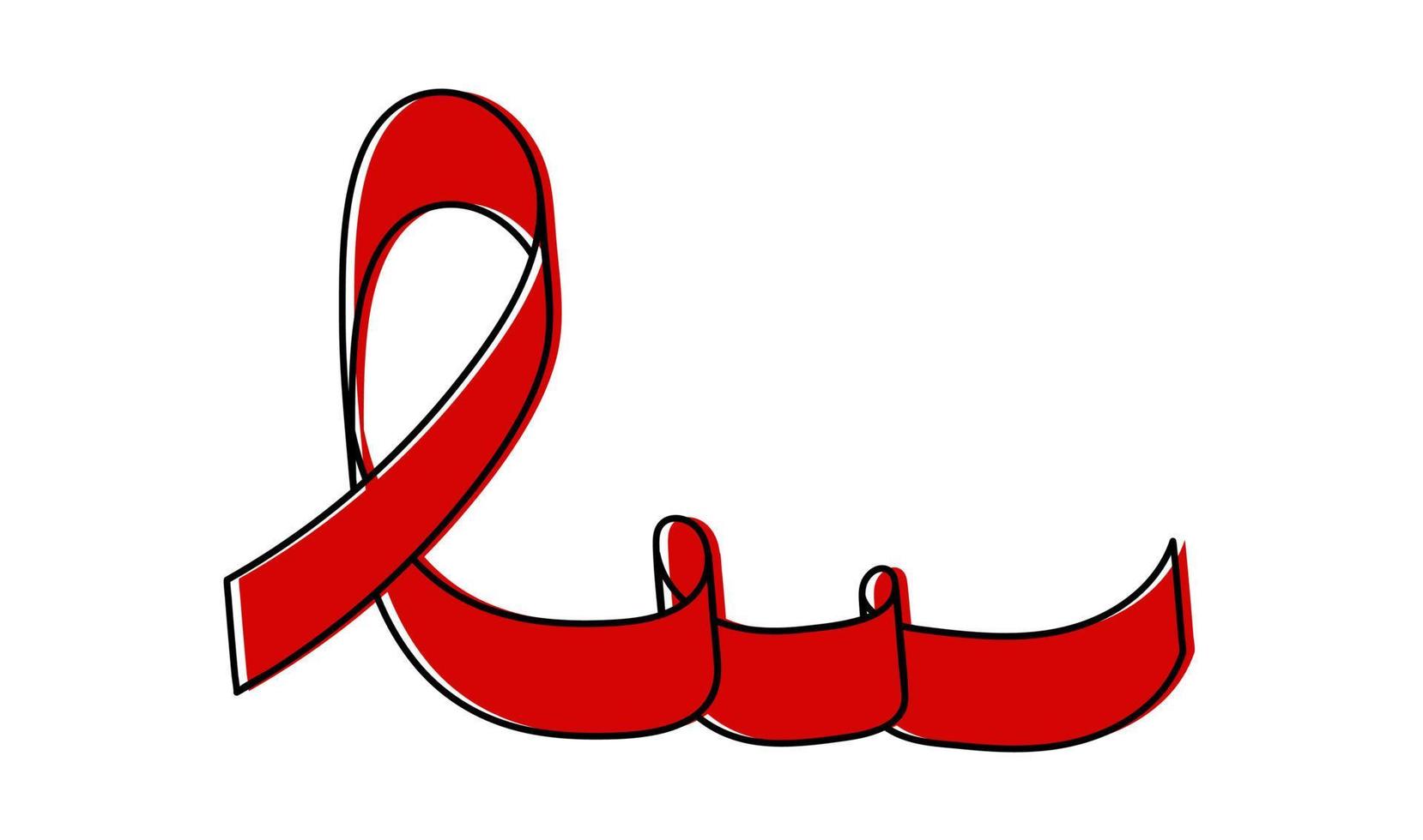 röd band värld AIDS dag symbol vektor illustration