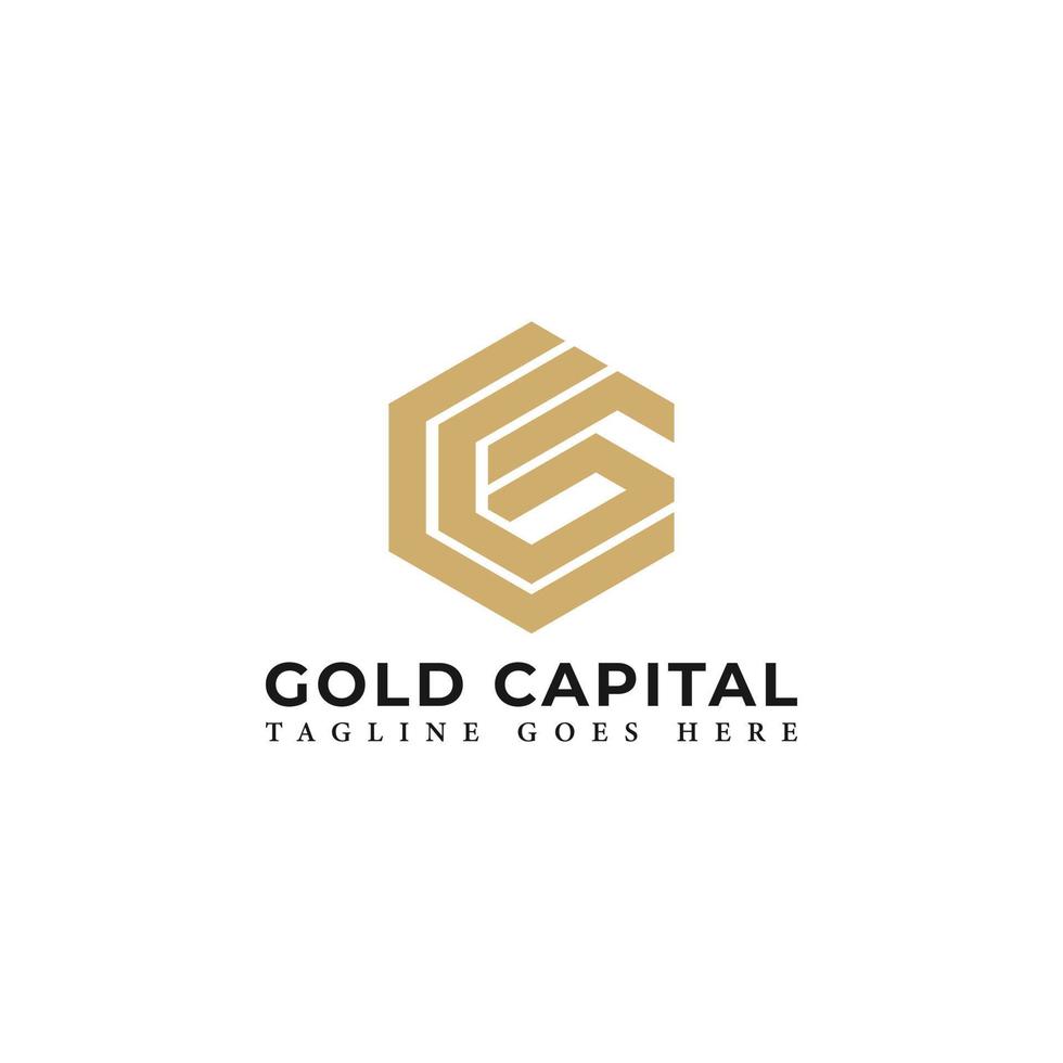 abstrakt första brev gc eller cg logotyp i guld Färg isolerat i vit bakgrund applicerad för bokföring och finansiell logotyp också lämplig för de märken eller företag ha första namn cg eller gc. vektor