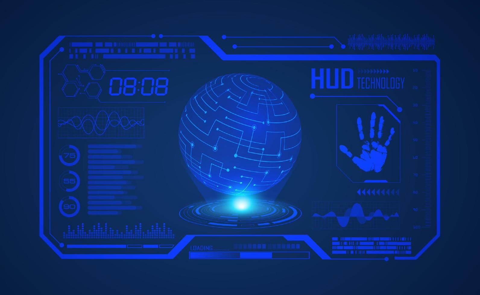 modern hud teknologi skärm bakgrund vektor
