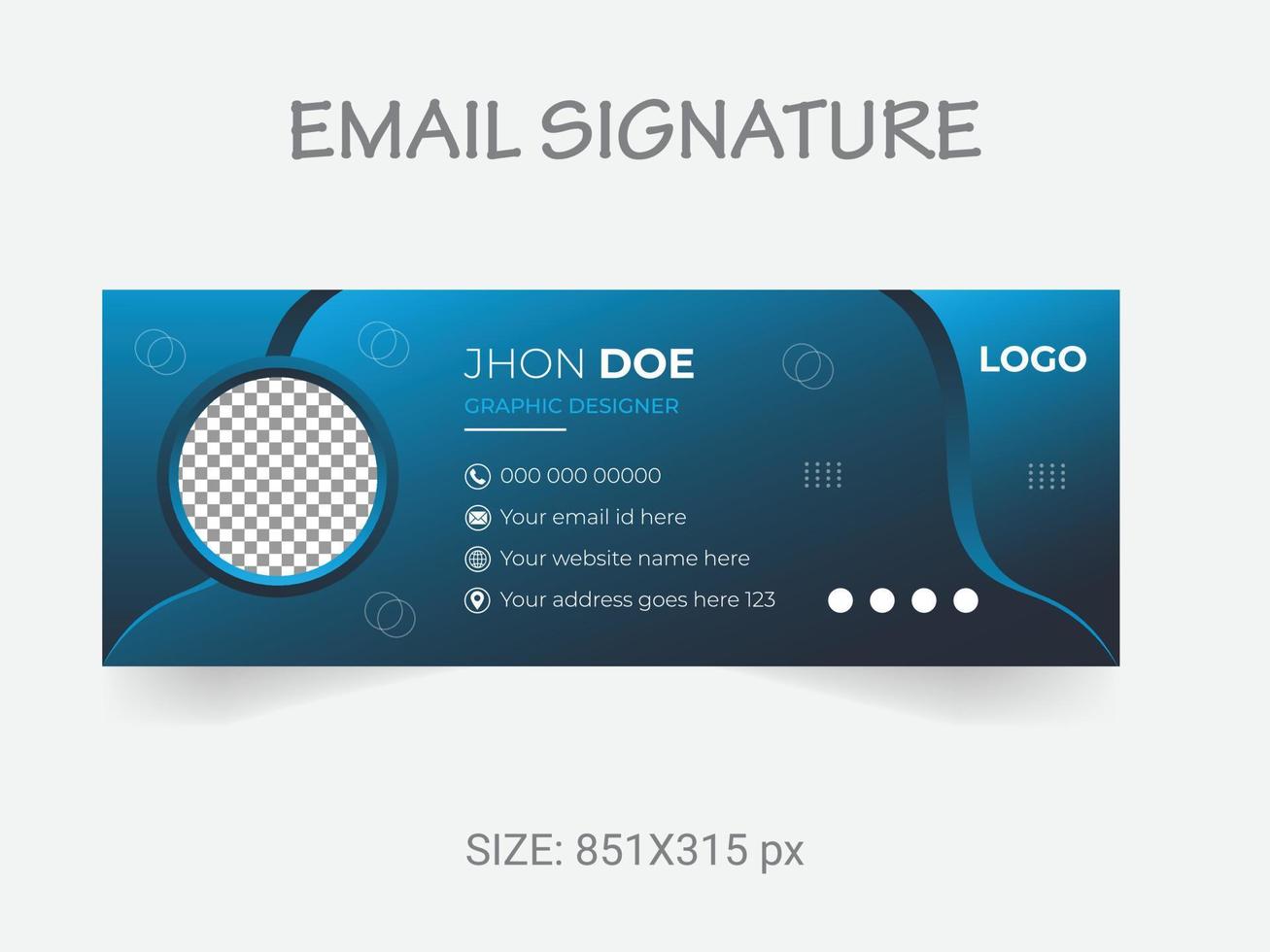 Moderne E-Mail-Signaturvorlage. Vektor-E-Mail-Marketing-Banner-Layout. vektor