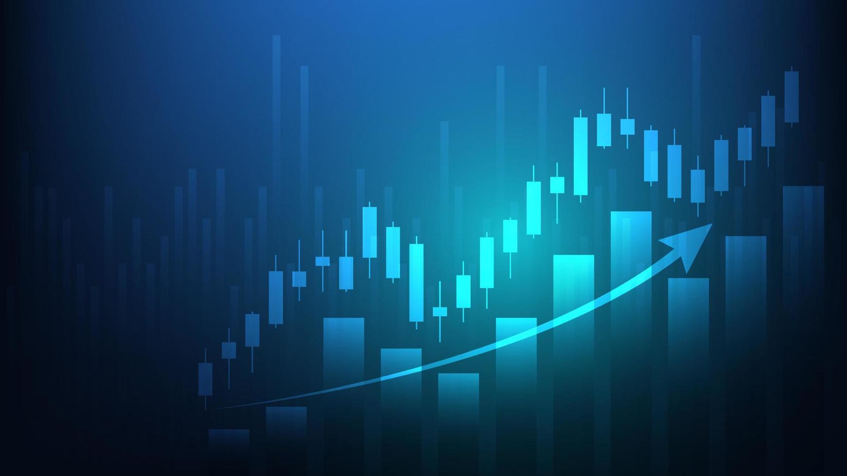 Konzept der Wirtschaftssituation. Finanzgeschäftsstatistiken mit Candlestick-Chart zeigen Aktienmarkt vektor