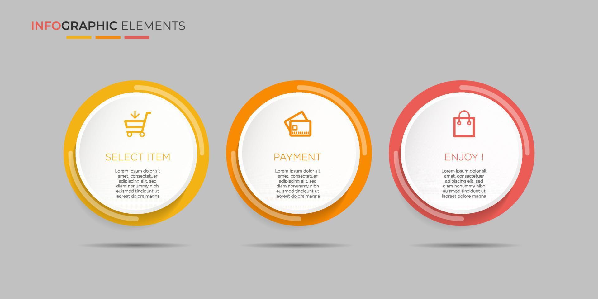 modern företag infographic design mall vektor med ikoner och 3 alternativ eller steg. kan vara Begagnade för bearbeta diagram, presentationer, arbetsflöde layout, baner, strömma Diagram, info graph.eps10 vektor