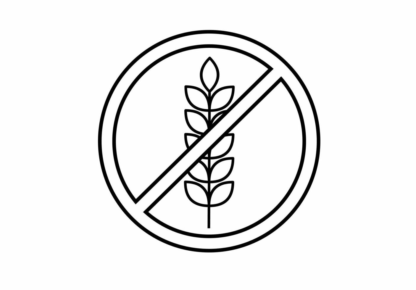 gluten fri mat allergi produkt ikon isolerat på vit bakgrund vektor