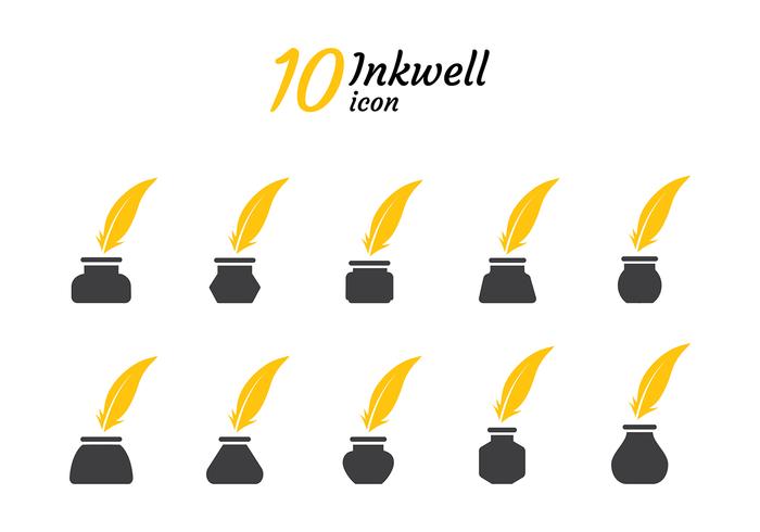 Inkwell Icon Silhouette Vektor