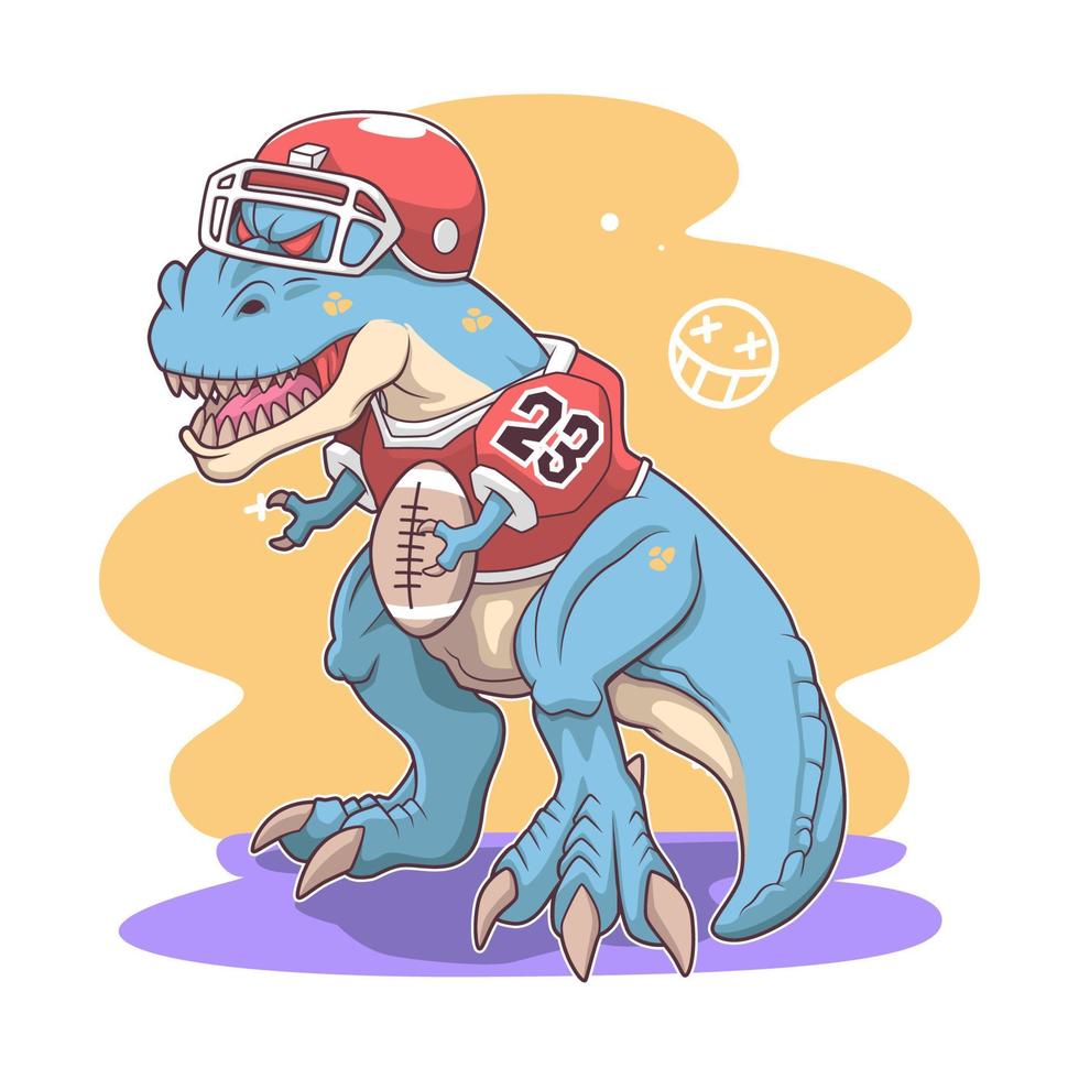 American-Football-Saurus-Illustrationsdesignkopie vektor