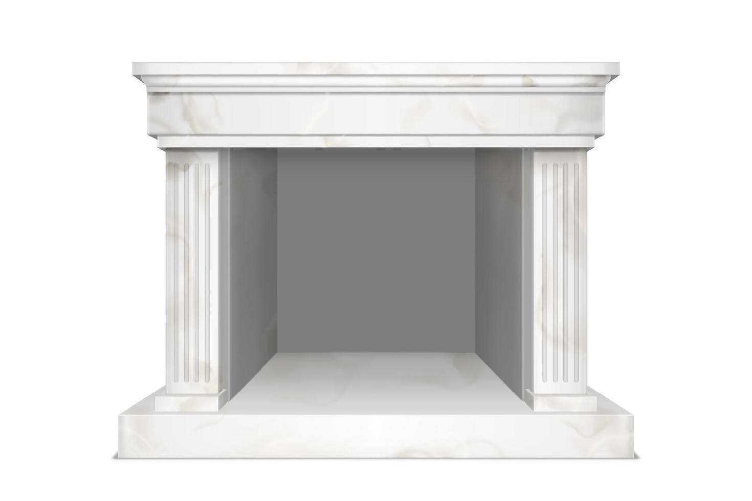 vit marmor öppen spis för Hem interiör vektor