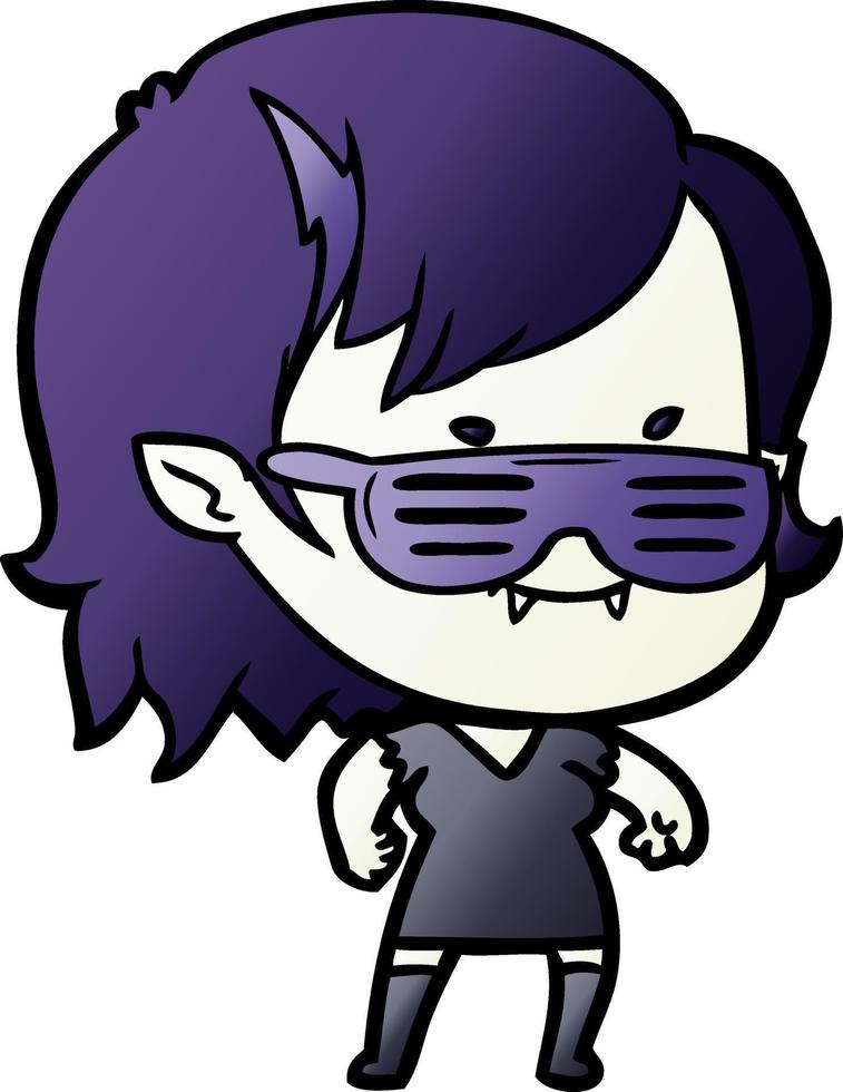 Vektor-Vampir-Mädchen-Charakter im Cartoon-Stil vektor