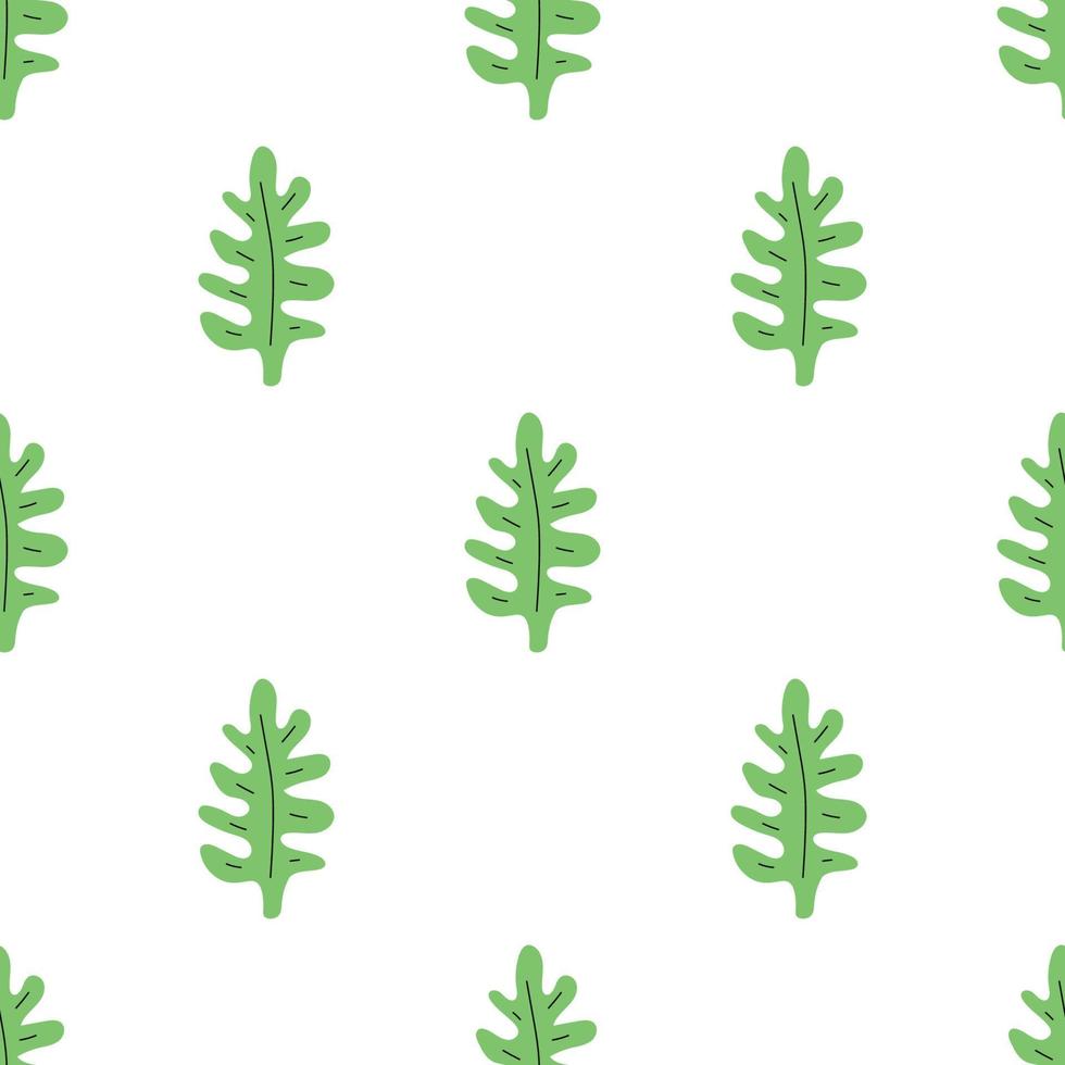 gröna blad seamless mönster. vektor handritad botanisk illustration. ganska scandi stil för tyg, textil, tapeter. digitalt papper i vit bakgrund