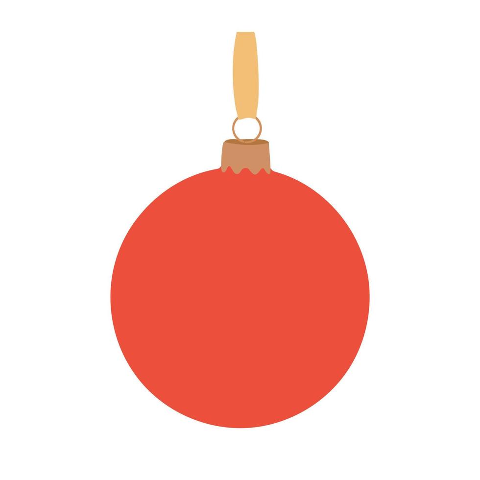 de jul träd boll är röd. jul träd dekoration markerad på en vit bakgrund. en symbol av en Lycklig ny år, firande av jul högtider, vinter. platt design. vektor illustration