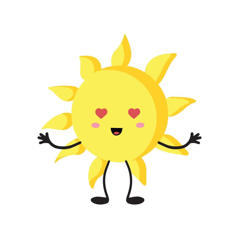 vektor logotyp av de Sol ikon. silhuett av en kawaii-stil. Sol ikon på en vit isolerat bakgrund