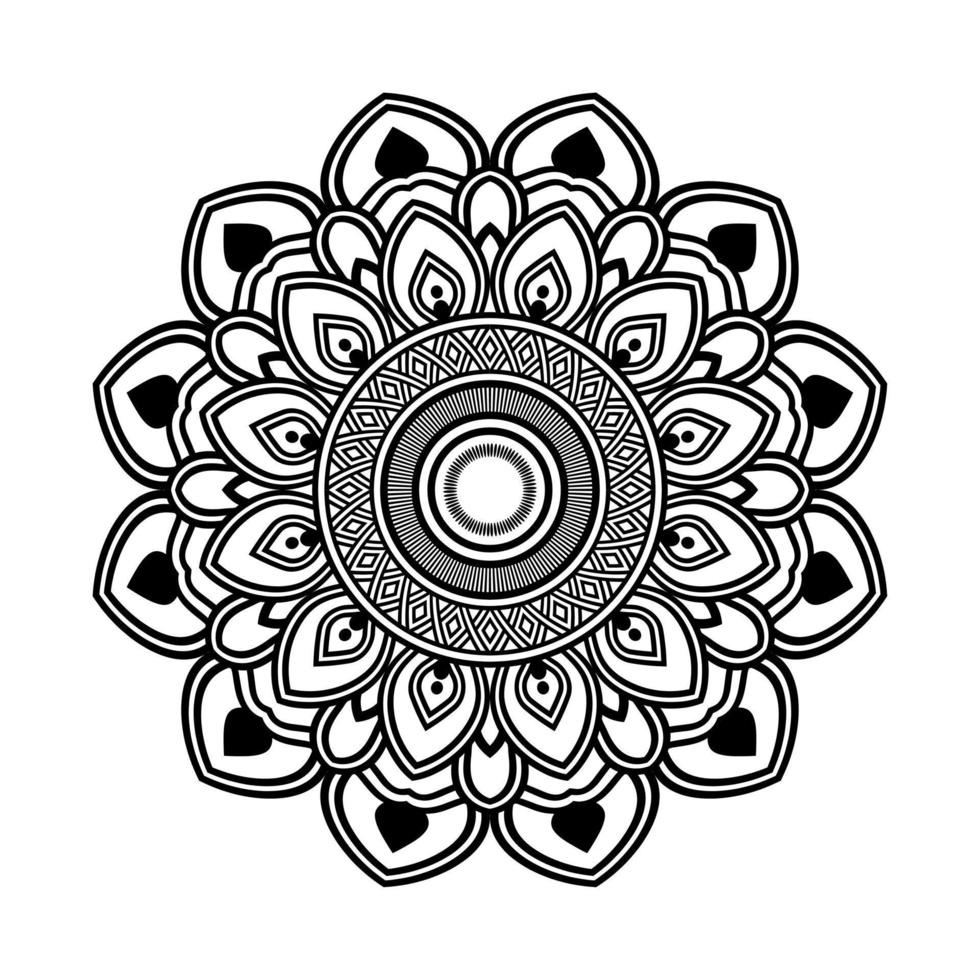 mandala, mandala mönster stencil doodles, runda prydnad mönster för henna, mehndi, tatuering, färg bok sida vektor