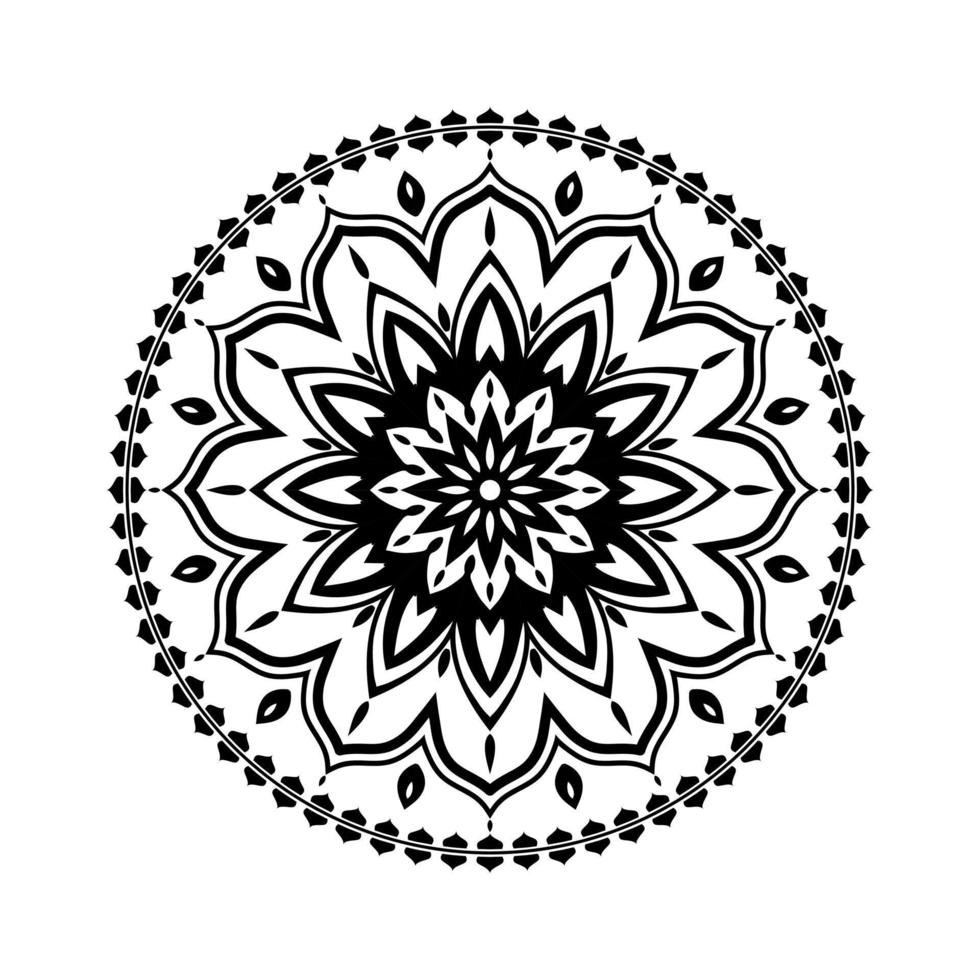 mandala, mandala mönster stencil doodles, runda prydnad mönster för henna, mehndi, tatuering, färg bok sida vektor