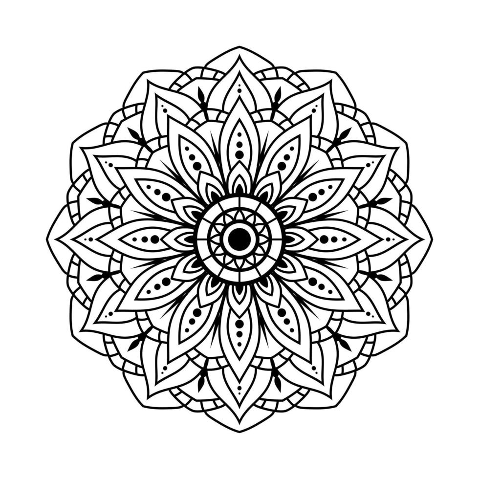 mandala, mandala mönster stencil doodles, runda prydnad mönster för henna, mehndi, tatuering, färg bok sida vektor