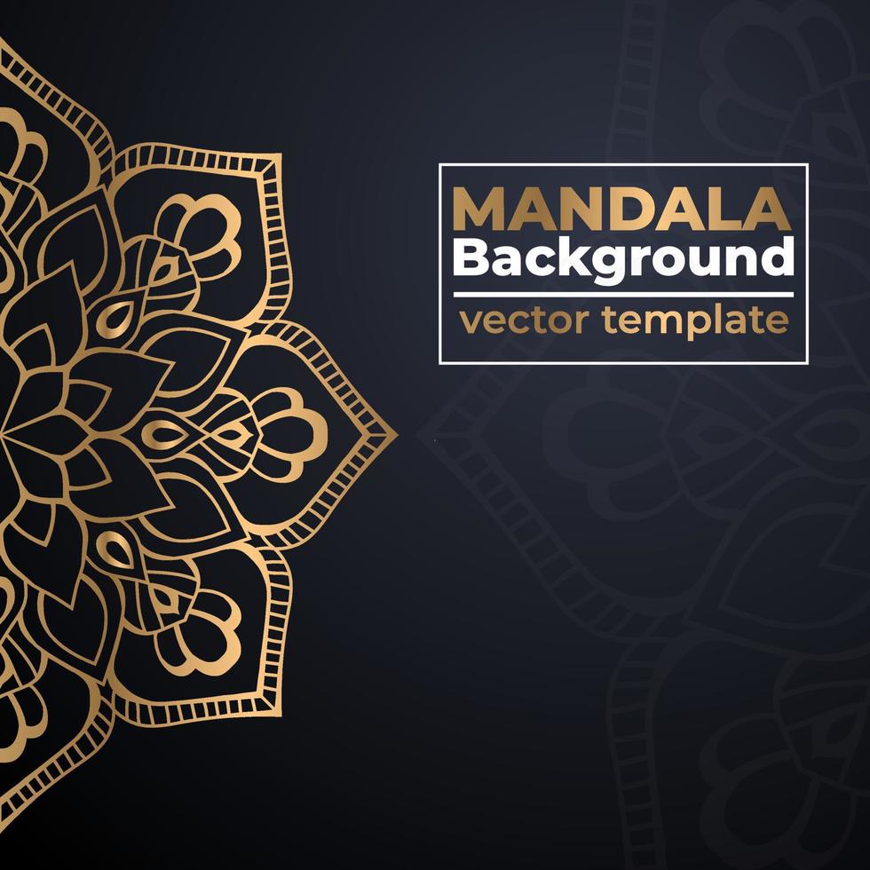 Abstrakte goldene Luxus-Mandala-Hintergrundvektor-Illustrationsvorlage, kreisförmiges ornamentales Arabeskenmuster für Druck, Poster, Cover, Broschüre, Flyer vektor