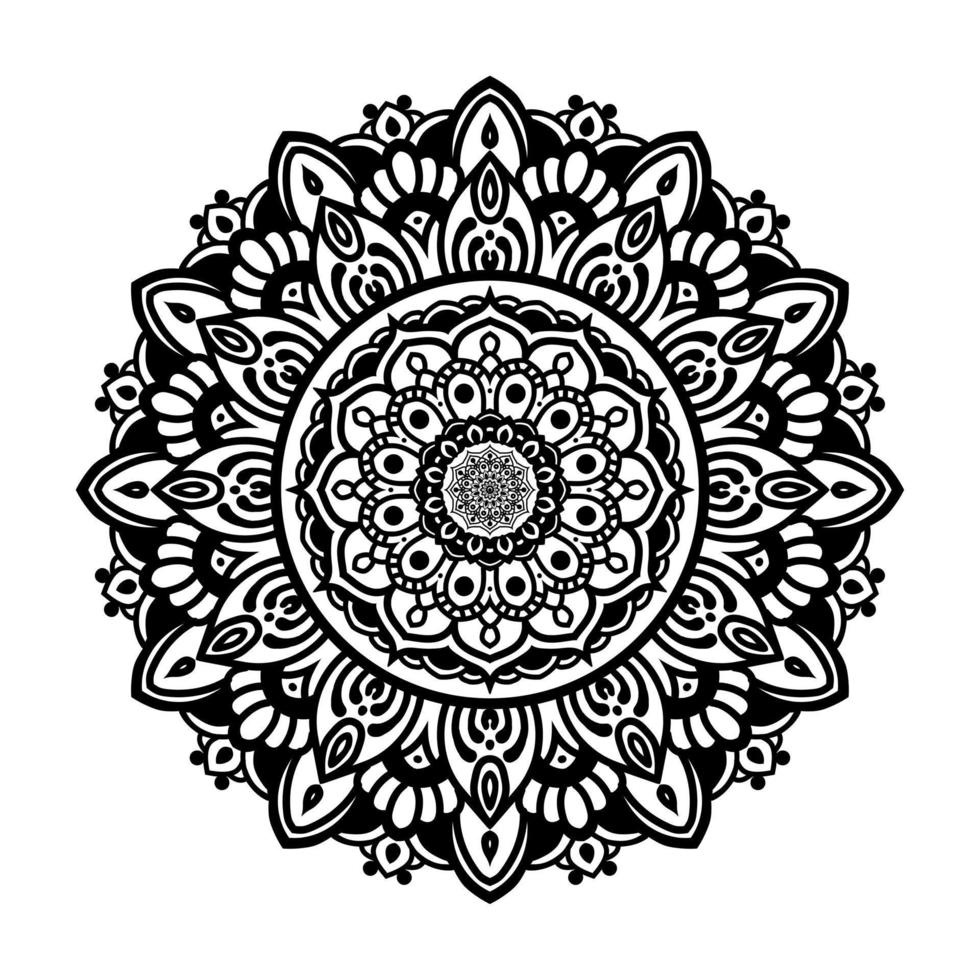 mandala, mandala mönster stencil doodles, runda prydnad mönster för henna, mehndi, tatuering, färg bok sida vektor