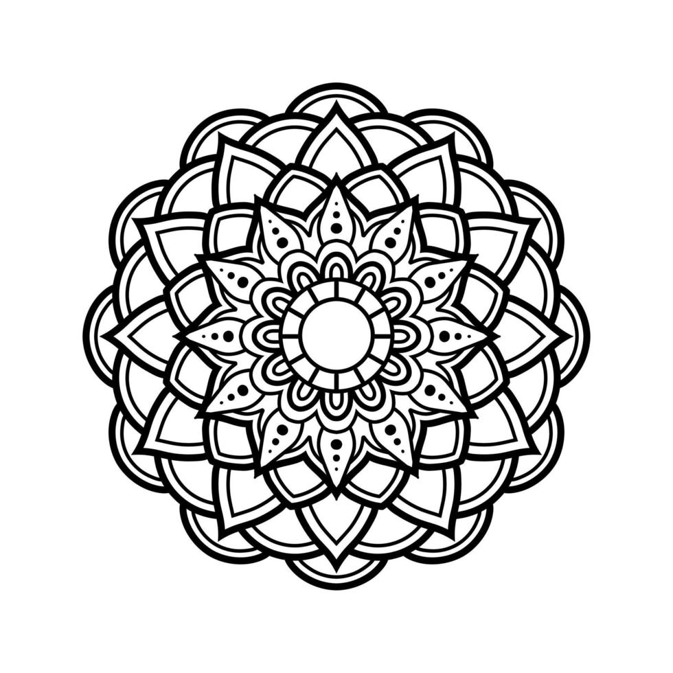 mandala, mandala mönster stencil doodles, runda prydnad mönster för henna, mehndi, tatuering, färg bok sida vektor