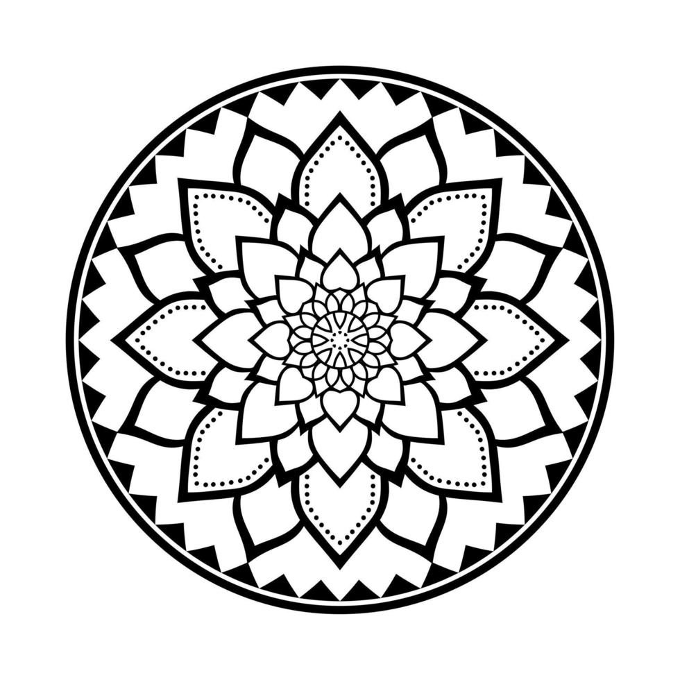 mandala, mandala mönster stencil doodles, runda prydnad mönster för henna, mehndi, tatuering, färg bok sida vektor