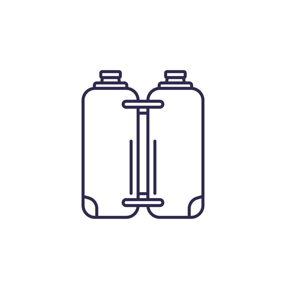 Symbol für Sauerstofftanks, Linienvektor vektor