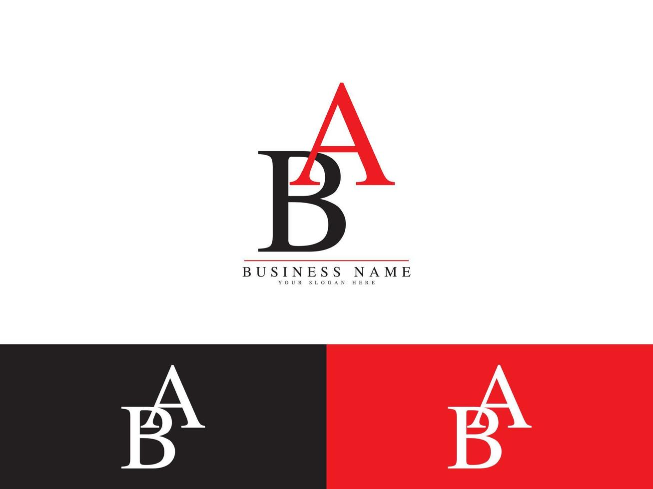 Buchstabe ba ab Logo Icon Design vektor