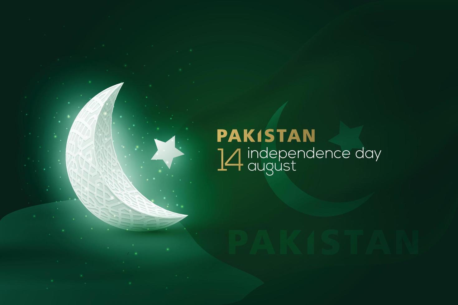 gruß pakistan unabhängigkeitstag 14. august hintergrundvektordesign mit arabischer kalligrafie, flagge und blumenmuster. für Karte, Banner, Tapete, Brosur, Cover und Dekoration vektor