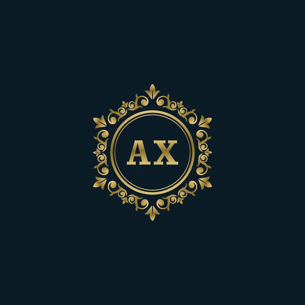 Buchstaben-Axt-Logo mit luxuriöser Goldvorlage. Eleganz-Logo-Vektorvorlage. vektor